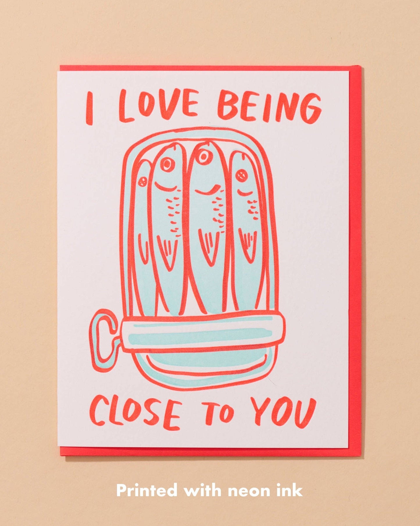 love card with a can of sardines