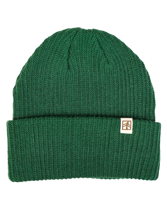 organic cotton green beanie hat - fits most kids and adults