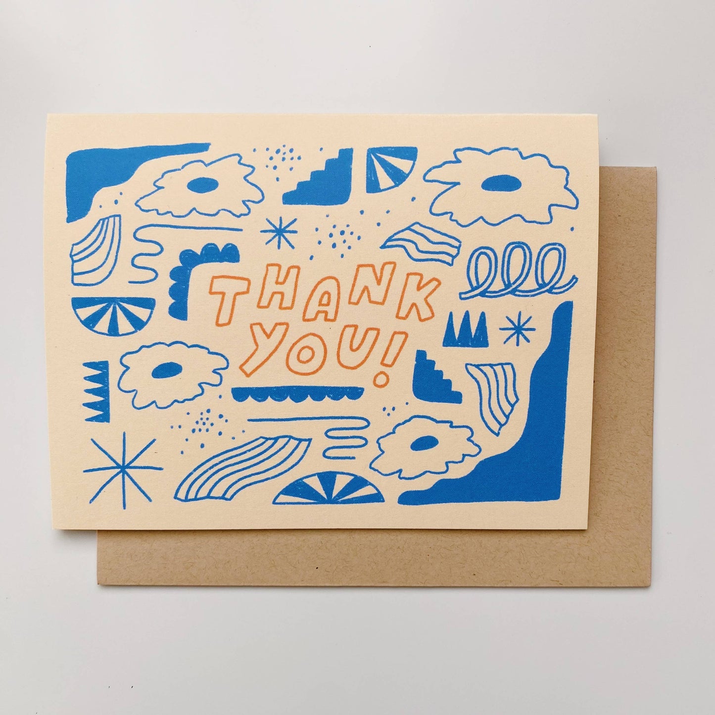 Blue Illustrated - Thank You Card