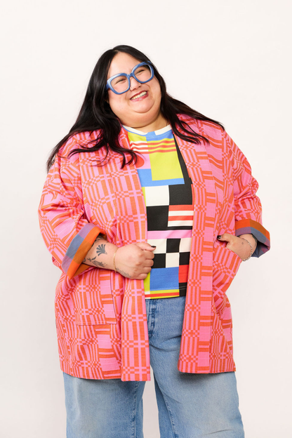 Open Front Cardigan Jacket - Pinky