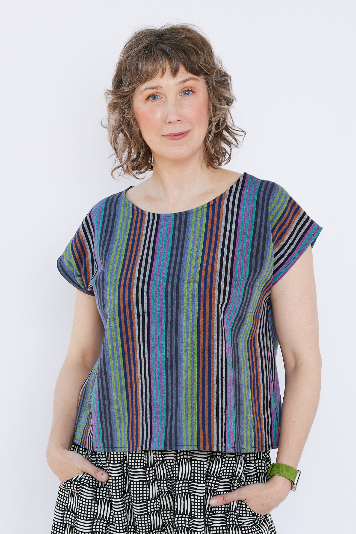 Grown-up Box Top - Moody Stripes
