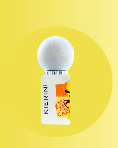 Kierin perfume  product with a yellow background