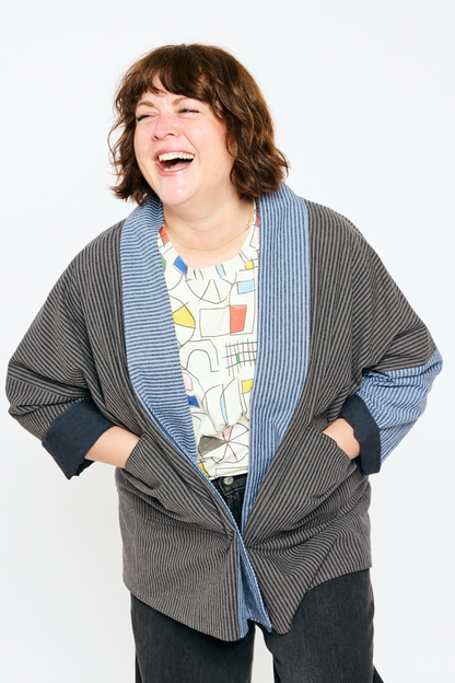 Open Front Cardigan Jacket - Railroad