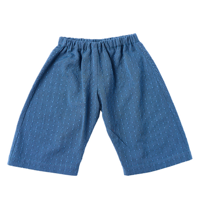 Blue baby pants on a white background