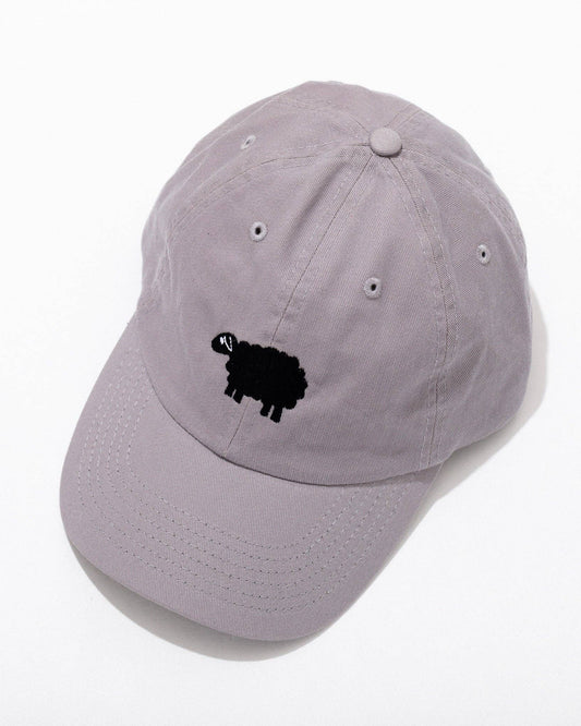 Light gray cap with a black sheep logo on a white background