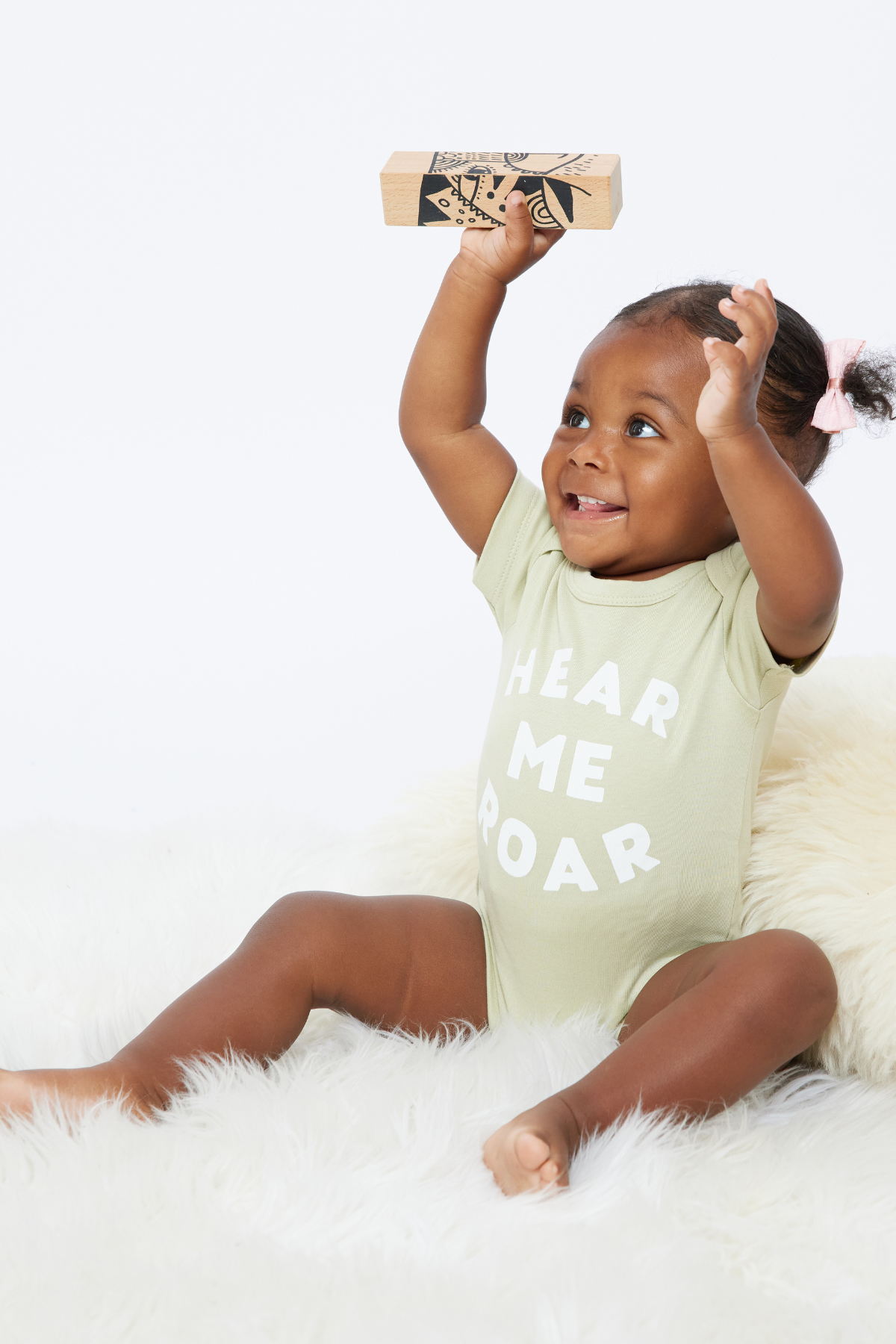 Hear Me Roar - Green Baby Bodysuit