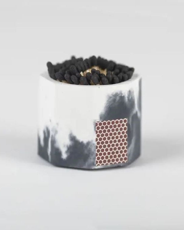 concrete container with black material on a white background