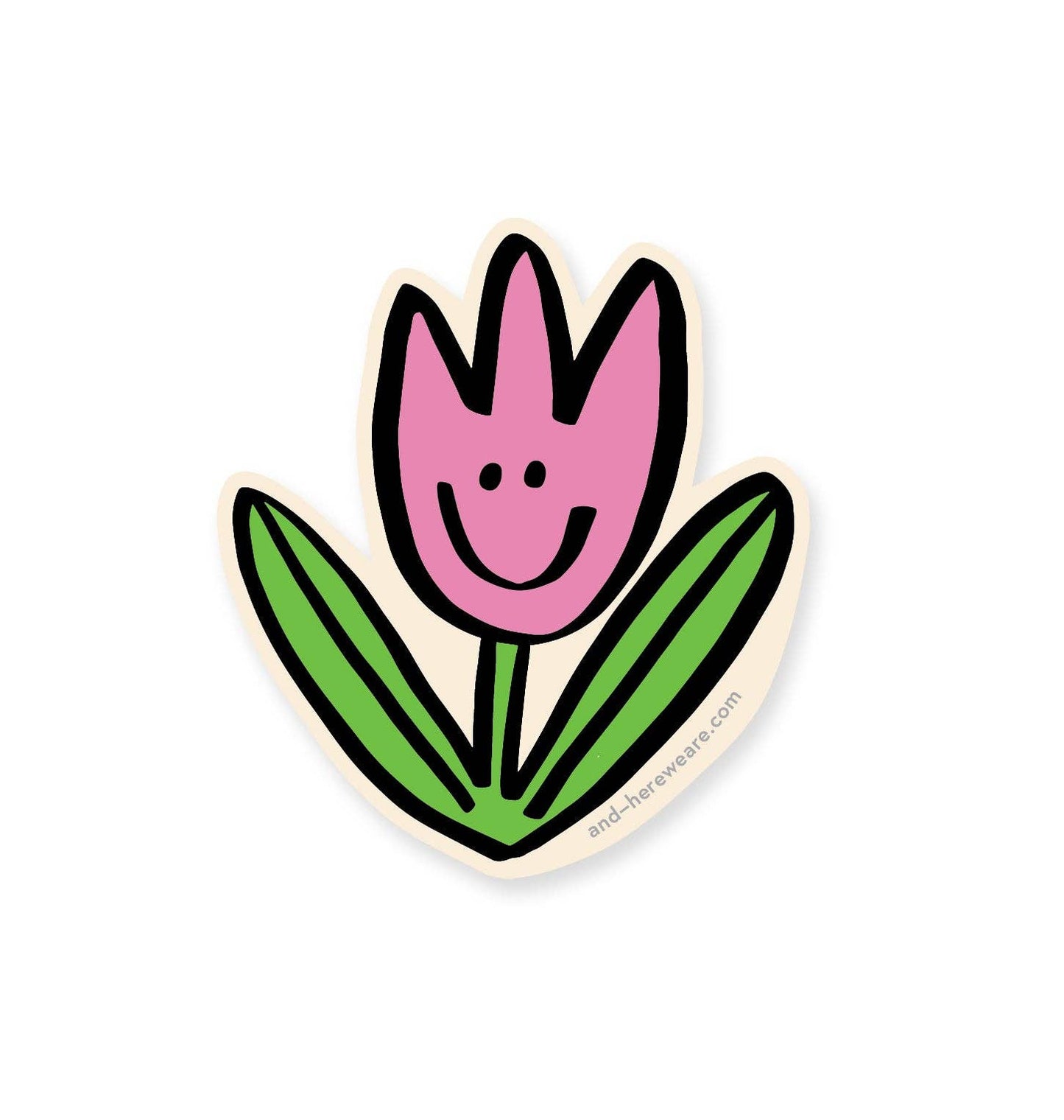 Happy Tulip Vinyl Sticker