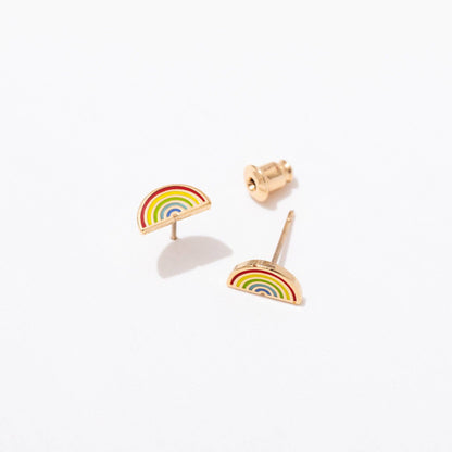 Rainbow Enamel Stud Earrings