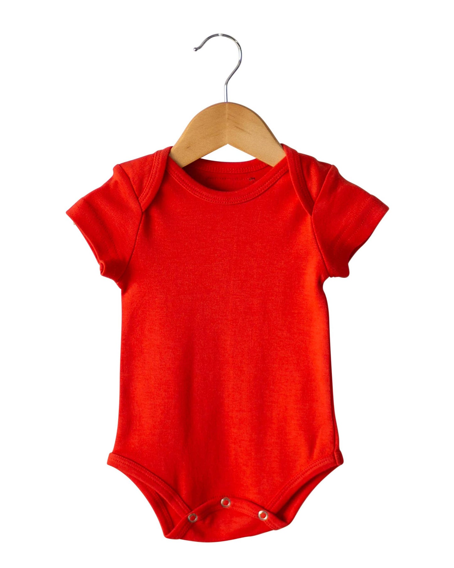 Organic Short Sleeve Baby Bodysuit - Tomato