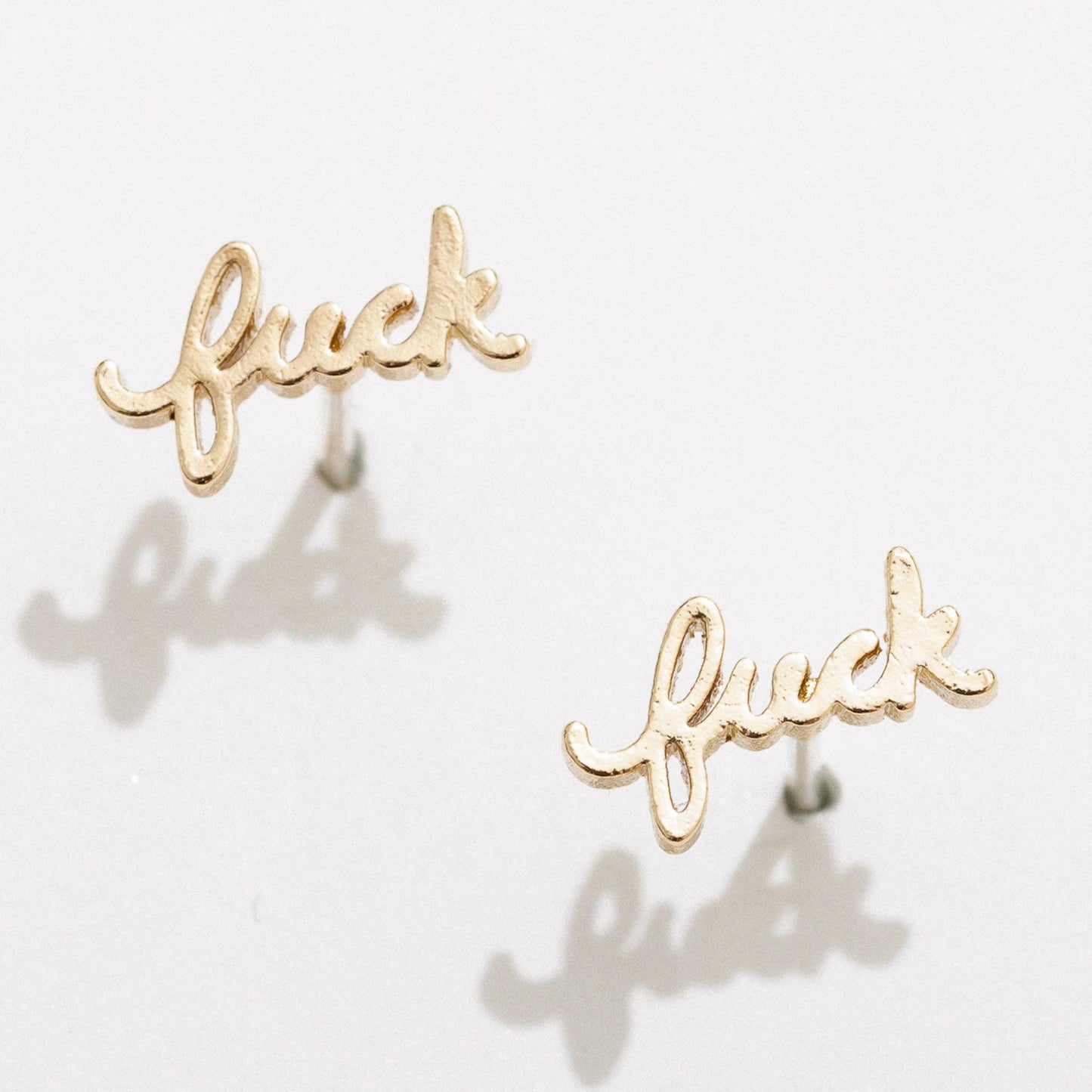 F*ck Script Stud Earring