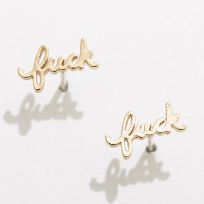F*ck Script Stud Earring