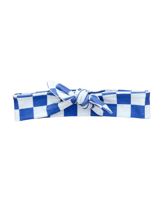 Organic Cotton Stretchy Headbands for Everyone | Blue Checkers