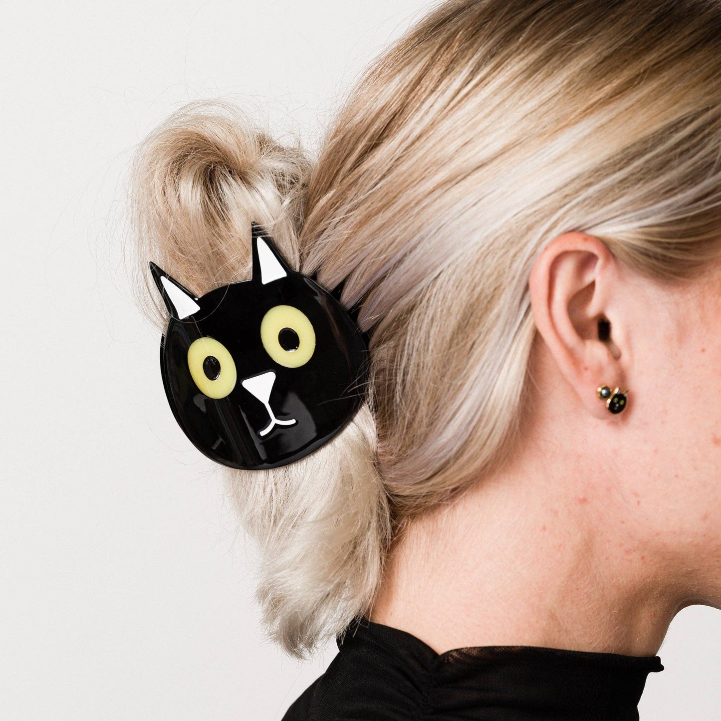Black Cat Hair Claw Clip