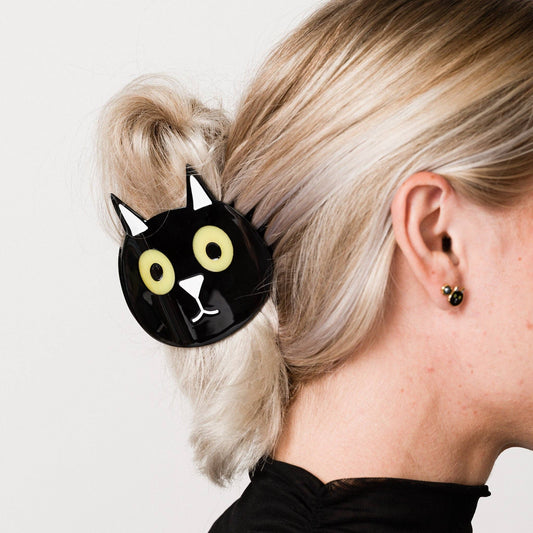 Black Cat Hair Claw Clip