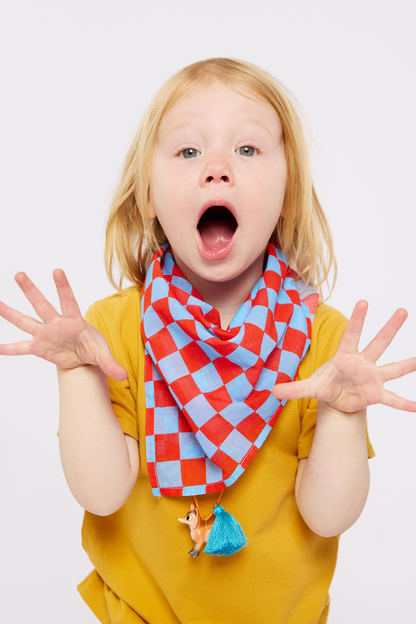 Organic Cotton Bandana - Red & Blue Checkers