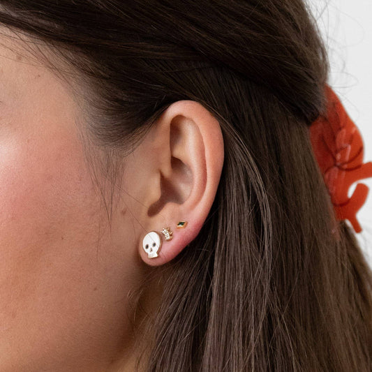Skull Enamel Stud Earrings