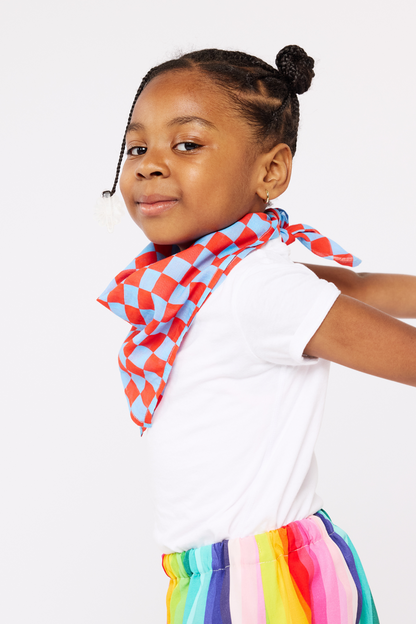Organic Cotton Bandana - Red & Blue Checkers