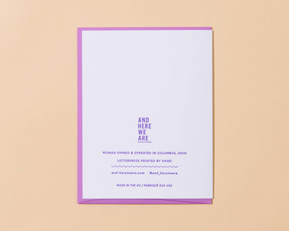 Card with text on a beige background