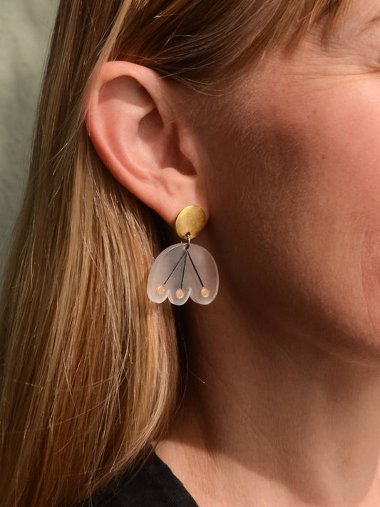 Blomma Flower Drop Earring · Black