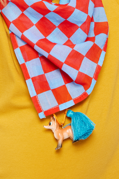 Organic Cotton Bandana - Red & Blue Checkers