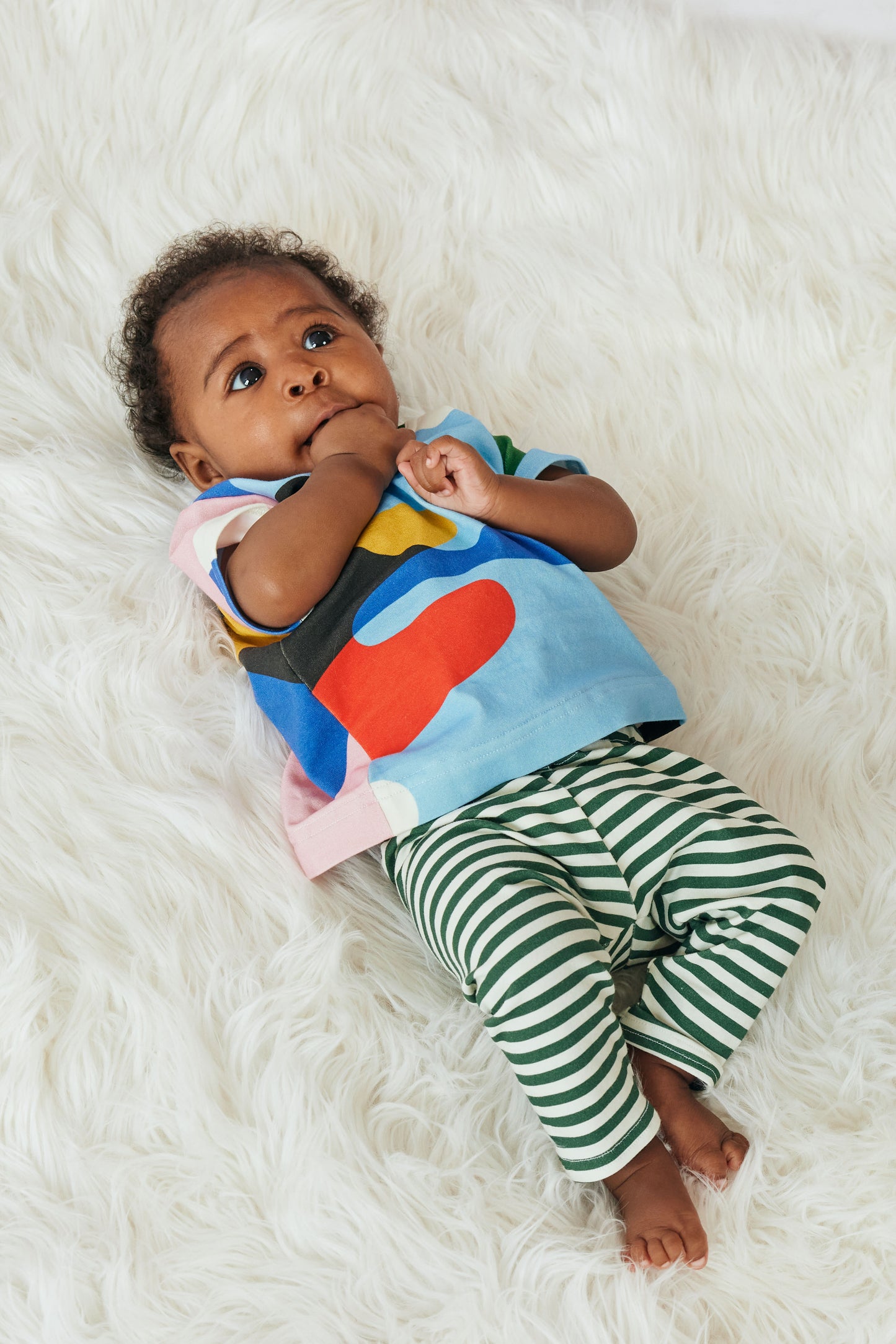 Baby & Kid Organic Leggings - Green Stripes