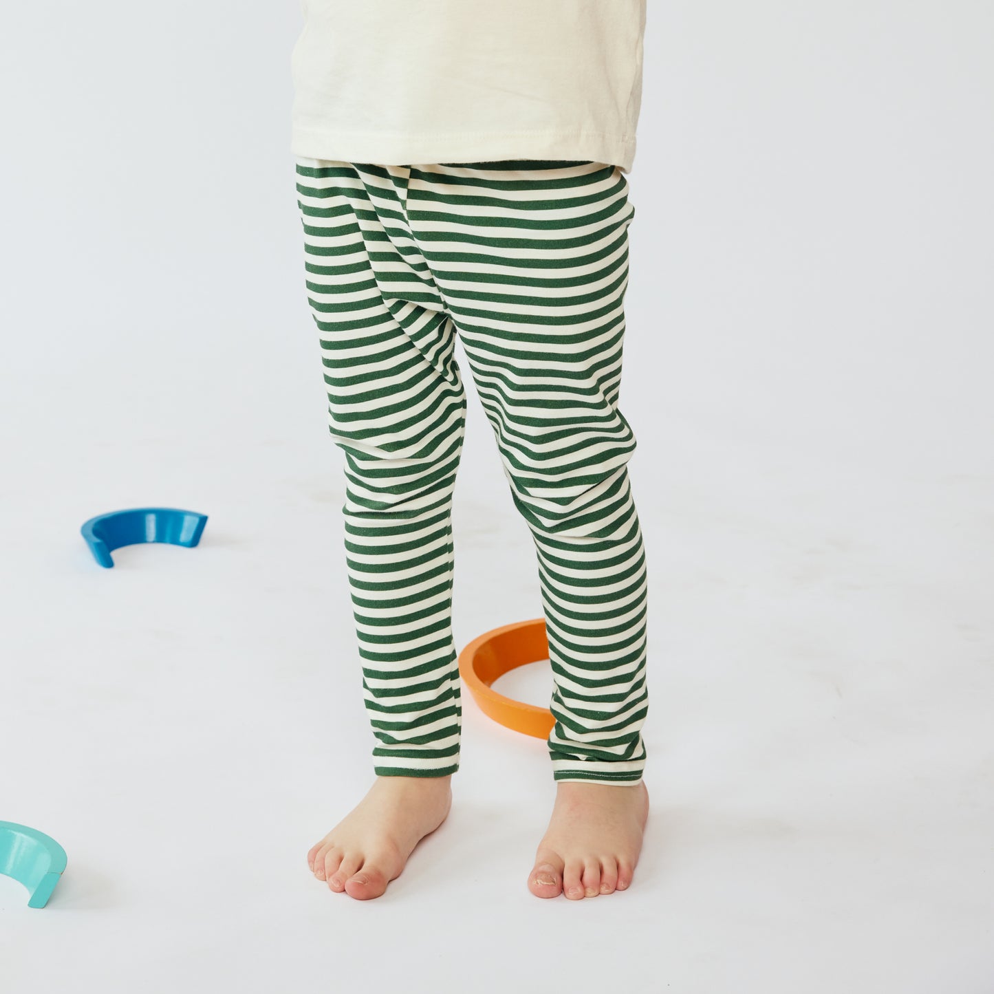 Lilla Barn Clothing  Organic Green Stripe Leggings