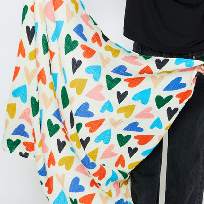 Organic Cotton Baby Blanket/Swaddle - Love You