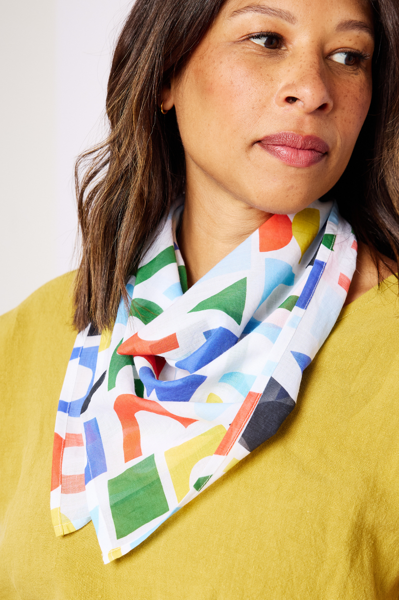 Organic Cotton Bandana - Colorful Shapes – Lilla Barn Clothing