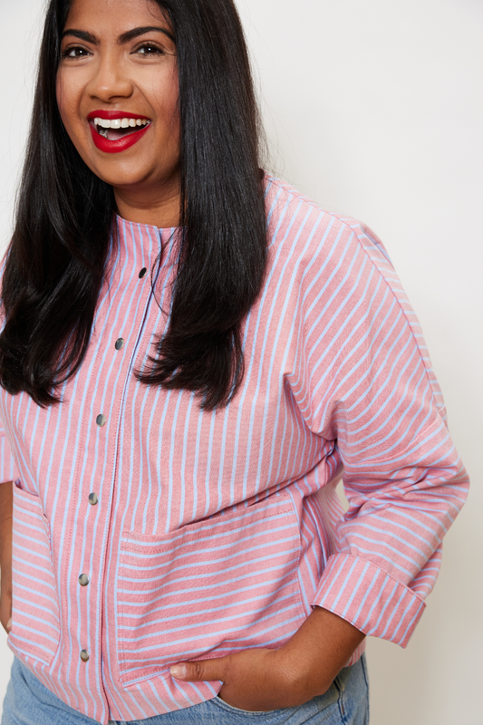 Organic Cotton Shacket - Nordic Stripes