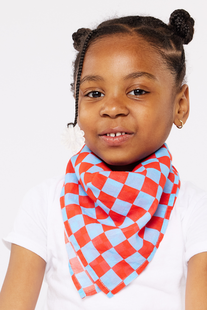Organic Cotton Bandana - Red & Blue Checkers