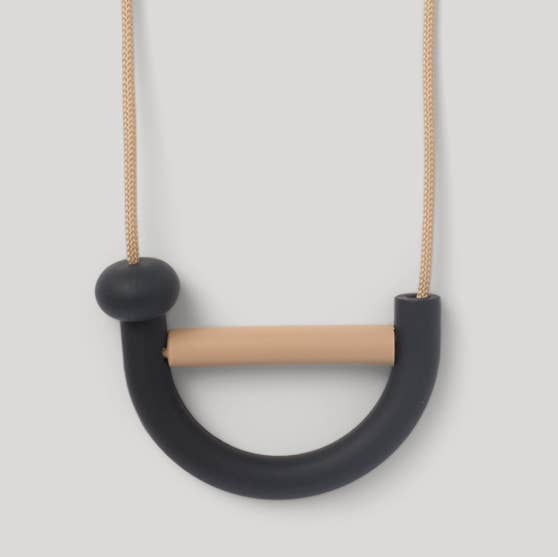 January Moon - Charcoal Arch Teething Necklace