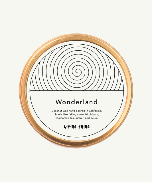 Wonderland Holiday Candle Travel Tin: Snow + Chamomile