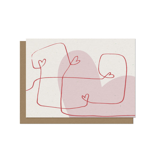 Looping Hearts Blank Card