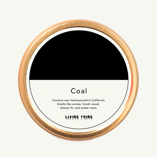Coal Holiday Candle Travel Tin: Smoke, Amber + Hinoki