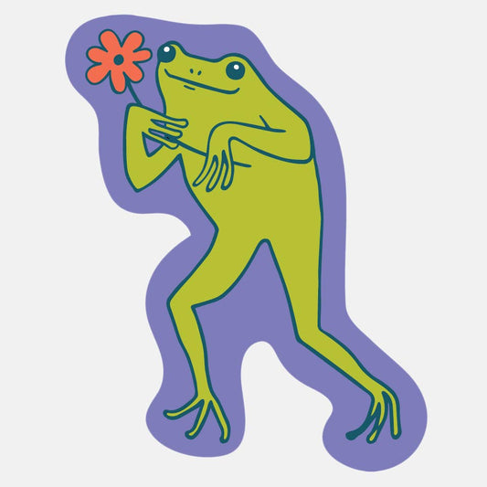 Daisy Frog Sticker