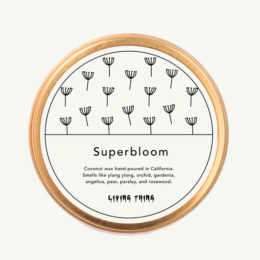 Superbloom Candle Travel Tin: Ylang Ylang, Gardenia + Pear